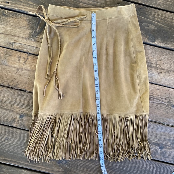 Vintage 1970s José Luis Suede Fringe Skirt - Picture 8 of 13